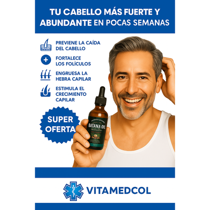 2x1 Aceite de Batana ORIGINAL (30ml) + ROMERO | Fórmula Ancestral PREMIUM Para el Crecimiento del Cabello